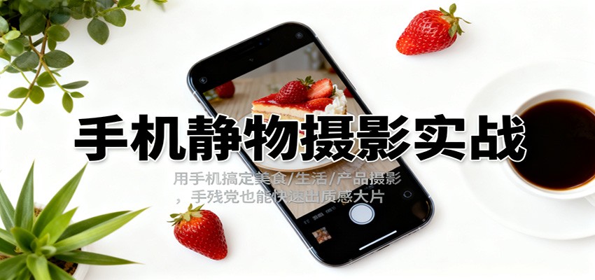 手机静物摄影实战，用手机搞定美食/生活/产品摄影，手残党也能快速出质感大片-送财鼠