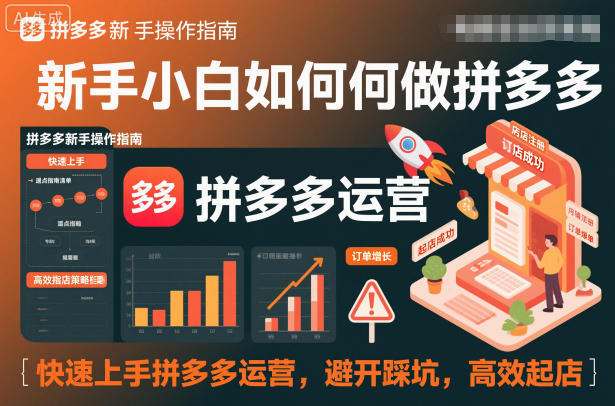 新手小白如何做拼多多,快速上手拼多多运营,避开踩坑,高效起店