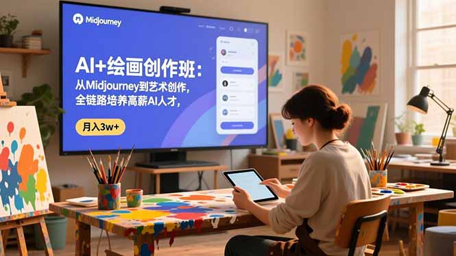 AI+绘画创作班：从Midjourney到艺术创作，全链路培养高薪AI人才，月入3w+-送财鼠