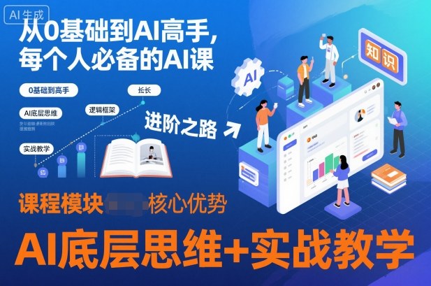 从0基础到AI高手，每个人必备的AI课，AI底层思维+实战教学-送财鼠