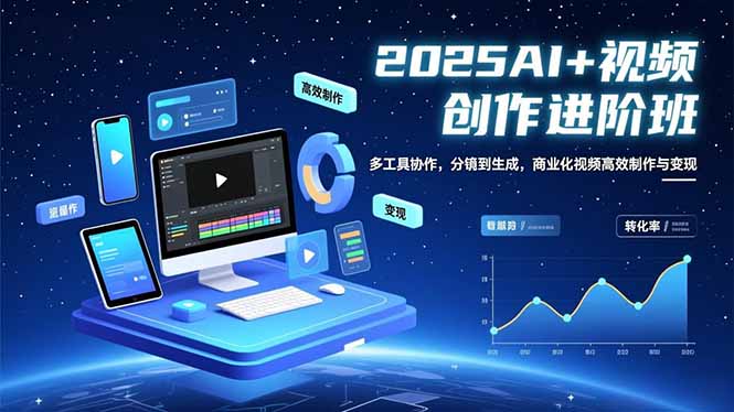 AI+视频创作进阶班：多工具协作，分镜到生成，商业化视频高效制作与变现-送财鼠