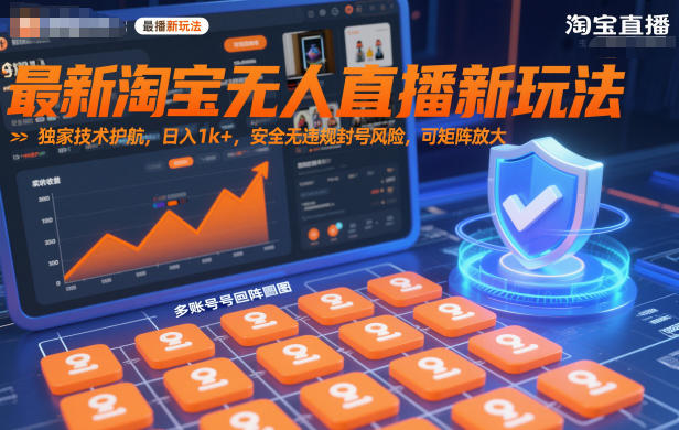 最新淘宝无人直播新玩法，独家技术护航，日入1k+，安全无违规封号风险，可矩阵放大【揭秘】-送财鼠