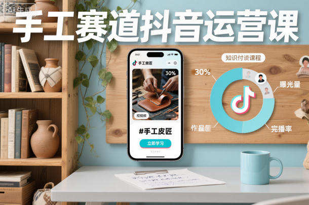手工赛道抖音运营课，手工赛道流量运营-送财鼠
