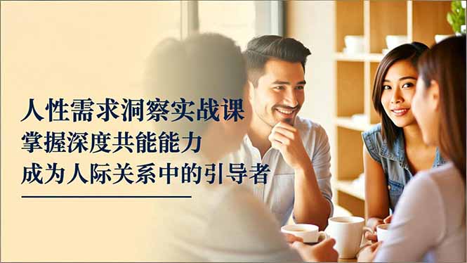人性需求洞察实战课，掌握深度共感能力，成为人际关系中的引导者-送财鼠
