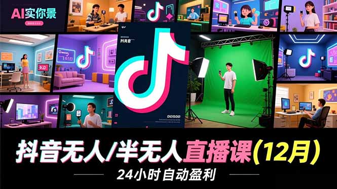 抖音无人/半无人直播课(12月-送财鼠