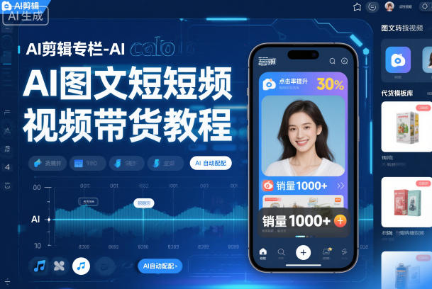 AI剪辑专栏-AI图文短视频带货教程-送财鼠