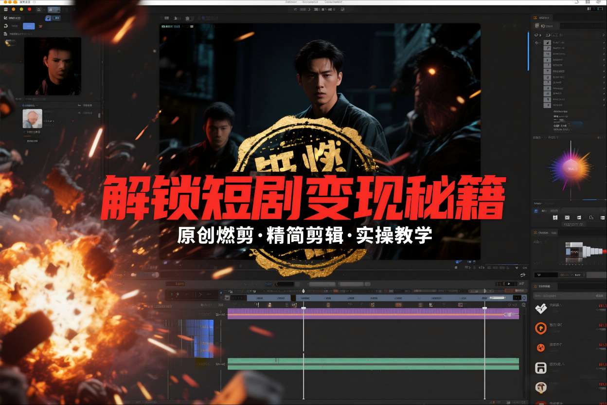 短剧拉新之原创燃剪精简剪辑实操课，解锁短剧变现秘籍-送财鼠