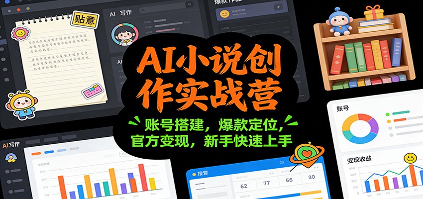 AI小说创作实战营：账号搭建，爆款定位，官方变现，新手快速上手-送财鼠