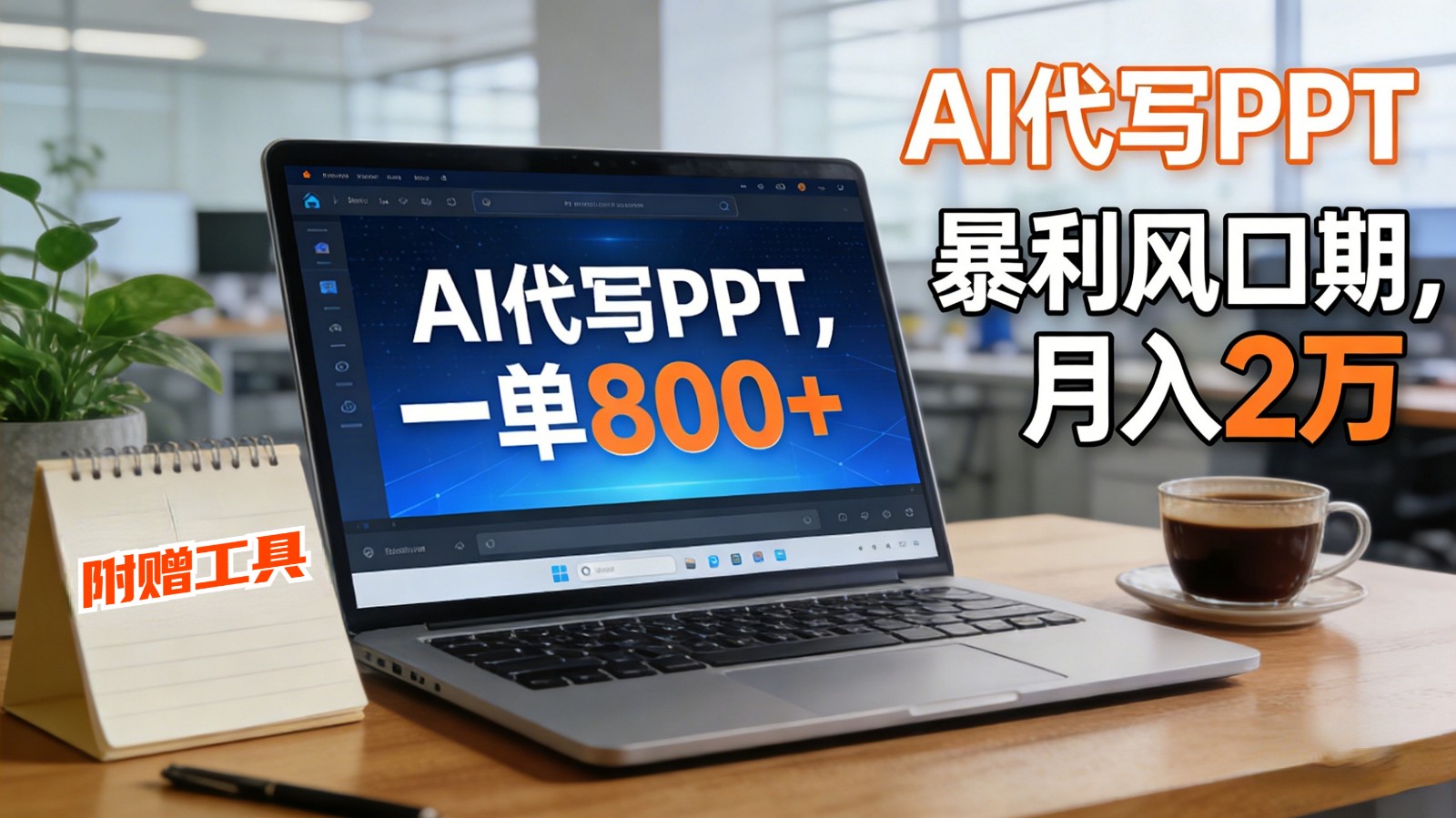 AI 代写做 PPT！一单狂赚 800+，风口期月入 2 万(工具 + 提示词直接送)-送财鼠