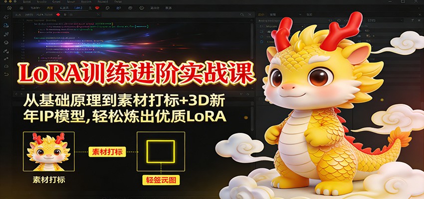 LoRA训练进阶实战课：从基础原理到素材打标+3D新年IP模型，轻松炼出优质LoRA-送财鼠
