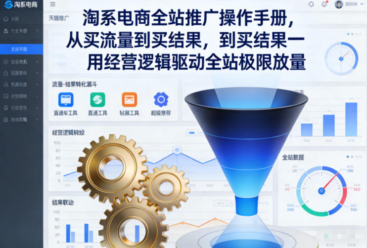 淘系电商全站推广操作手册，从买流量到买结果一用经营逻辑驱动全站极限放量-送财鼠