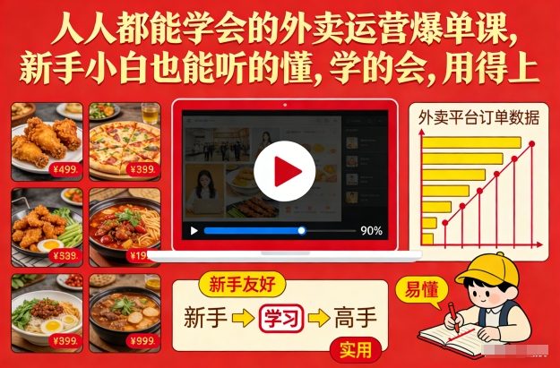 人人都能学会的外卖运营爆单课，新手小白也能听的懂，学的会，用得上-送财鼠