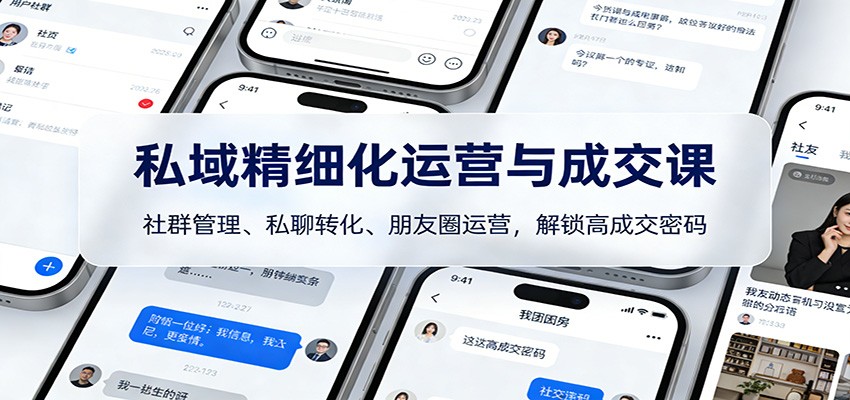 私域精细化运营与成交课：社群管理、私聊转化、朋友圈运营，解锁高成交密码-送财鼠