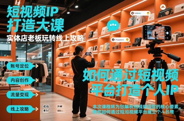 短视频ip打造大课，实体店老板玩转线上攻略-送财鼠