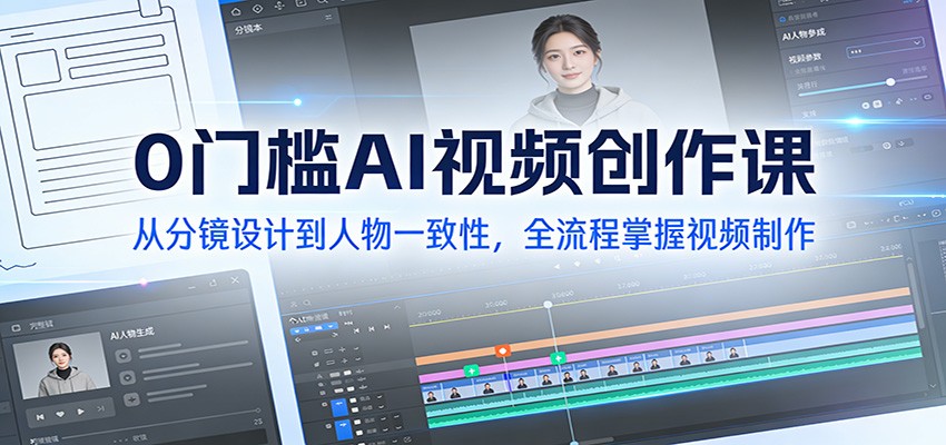 0门槛AI视频创作课：从分镜设计到人物一致性，全流程掌握视频制作-送财鼠