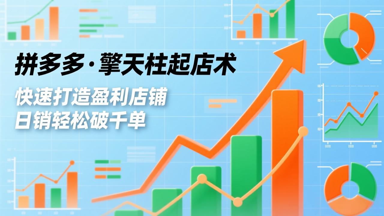 拼多多·擎天柱起店术，爆流布局、利润起飞、不断流，快速打造盈利店铺，日销轻松破千单-送财鼠