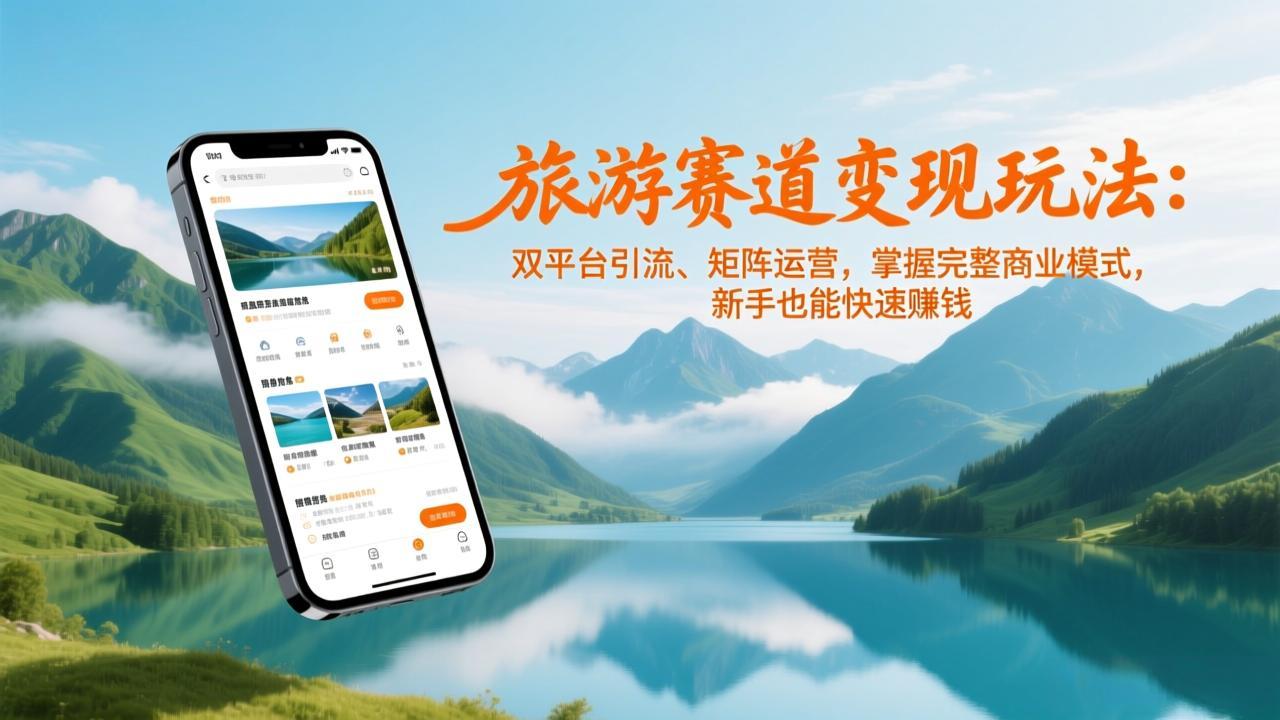 旅游赛道变现玩法：双平台引流、矩阵运营，掌握完整商业模式，新手也能快速赚钱-送财鼠