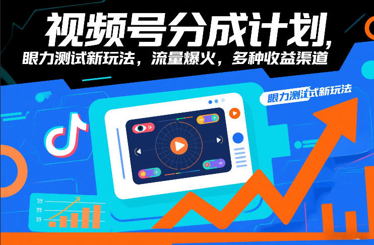 视频号分成计划，眼力测试新玩法，流量爆火，多种收益渠道-送财鼠