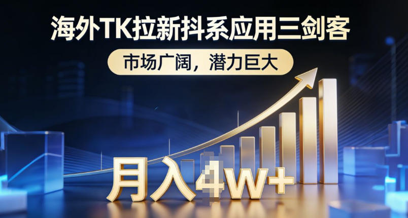 海外TK拉新抖系应用三剑客，市场广阔，潜力巨大，月入1w+-送财鼠