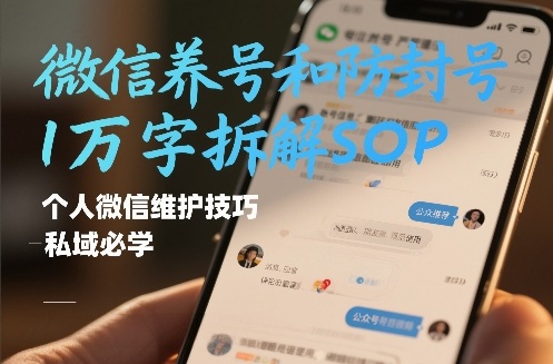微信养号和防封号1万字拆解SOP，个人微信维护技巧，私域必学【文档】-送财鼠