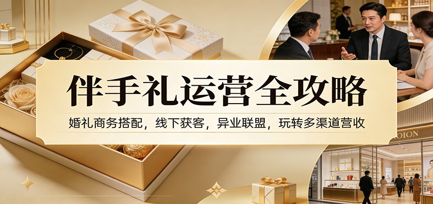 伴手礼运营全攻略：婚礼商务搭配，线下获客，异业联盟，玩转多渠道营收-送财鼠