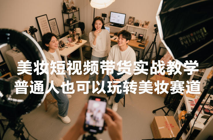 美妆短视频带货实战教学，普通人也可以玩转美妆赛道-送财鼠