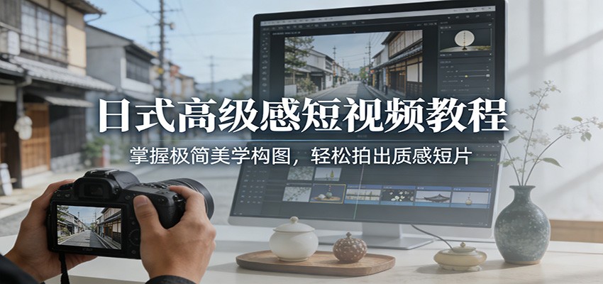 日式高级感短视频教程：掌握极简美学构图，轻松拍出质感短片-送财鼠