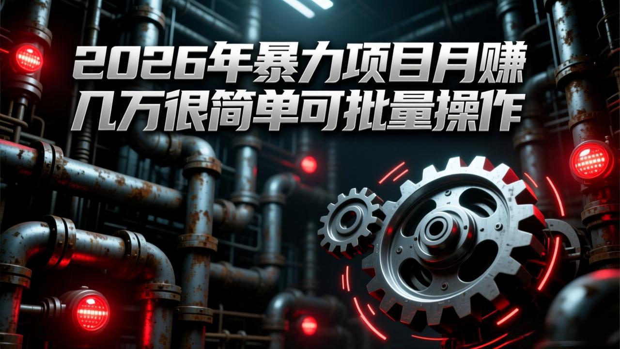 2026年暴力项目月赚几万很简单可批量操作，成本低，利润大-送财鼠
