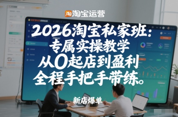 2026淘宝私家班：专属实操教学，从0起店到盈利，全程手把手带练-送财鼠