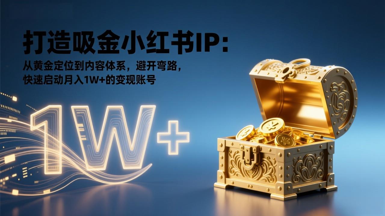 打造吸金小红书IP：从黄金定位到内容体系，避开弯路，快速启动月入1W+的变现账号-送财鼠