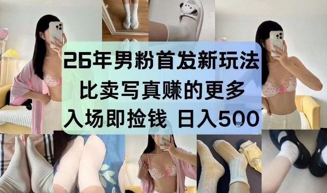 26年男粉首发最新3.0玩法，独此一家，比卖写真賺的更多，入场即捡钱，日入5张【揭秘】-送财鼠