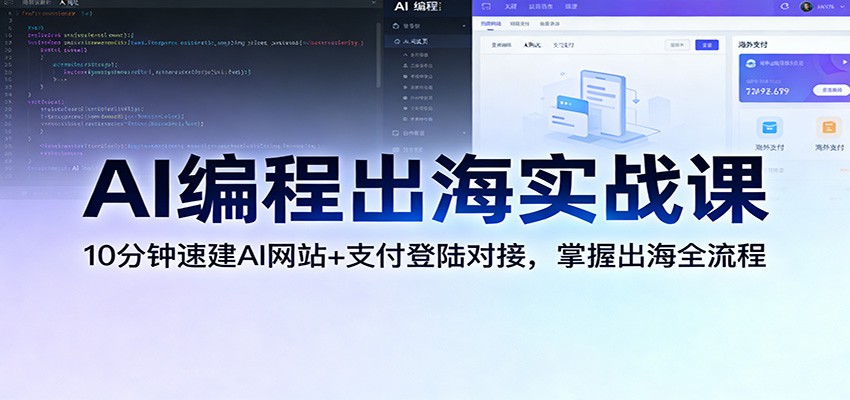 AI编程出海实战课：10分钟速建AI网站+支付登陆对接，掌握出海全流程-送财鼠