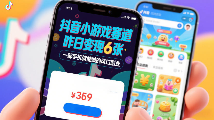 抖音小游戏赛道，昨日变现600+，零基础一部手机就能做的风口副业【揭秘】-送财鼠