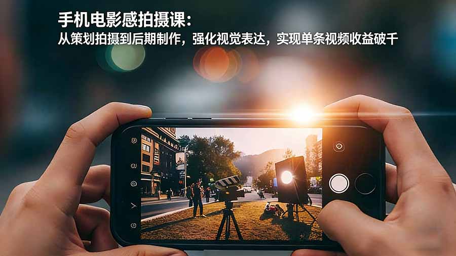 手机电影感拍摄课：从策划拍摄到后期制作，强化视觉表达，实现单条视频收益破千-送财鼠