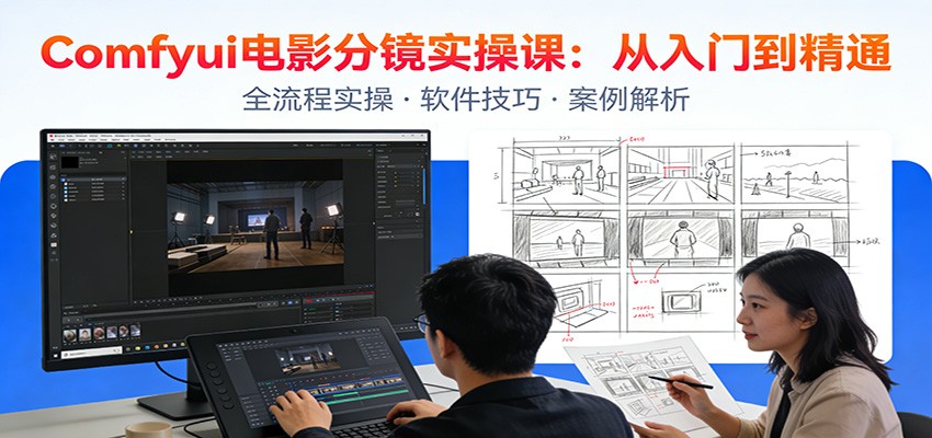 ComfyUI电影分镜实操课：分镜一致性，全流程AI视频制作，零基础也能做专业分镜-送财鼠