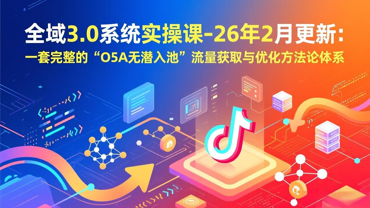 全域3.0系统实操课-26年2月更新：一套完整的“O5A无潜入池”流量获取与优化方法论体系-送财鼠
