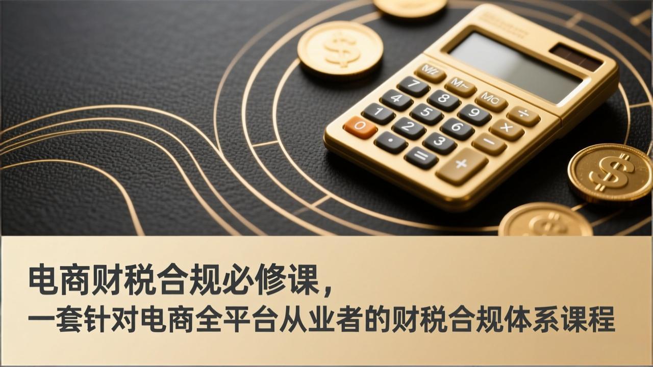 电商财税合规必修课，是一套针对电商全平台从业者的财税合规体系课程-送财鼠