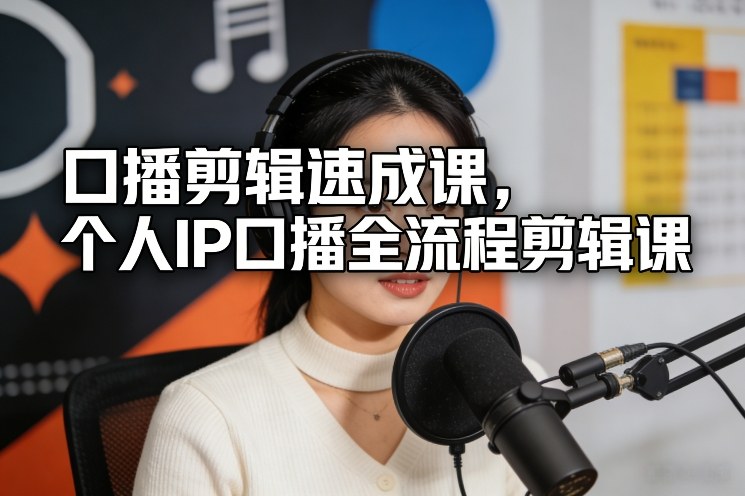 口播剪辑速成课，个人IP口播全流程剪辑课-送财鼠