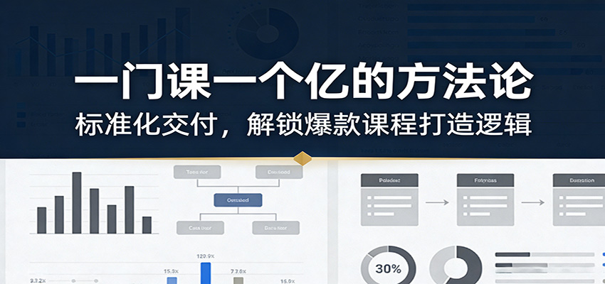 一门课一个亿的方法论：标准化交付，解锁爆款课程打造逻辑-送财鼠