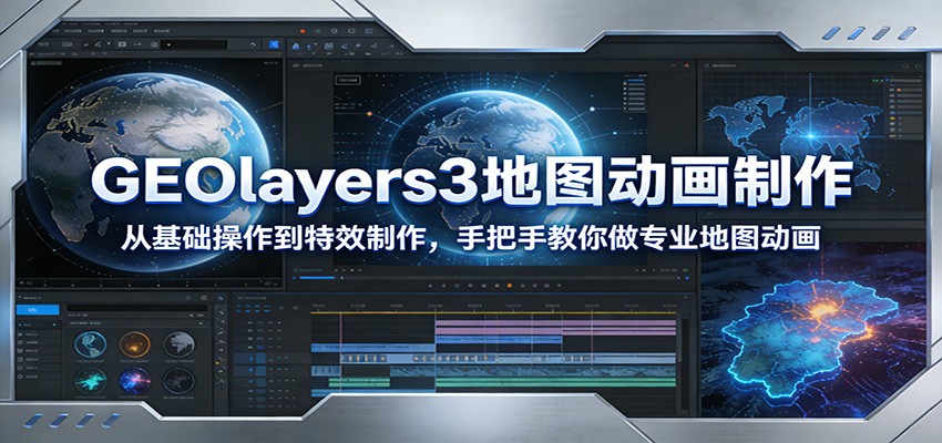 GEOlayers3地图动画制作：从基础操作到特效制作，手把手教你做专业地图动画-送财鼠