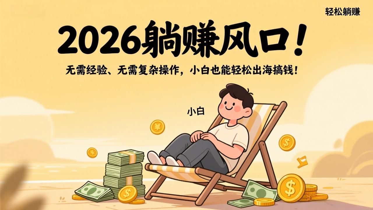 2026躺赚风口！无需经验、无需复杂操作，小白也能轻松出海搞钱！-送财鼠