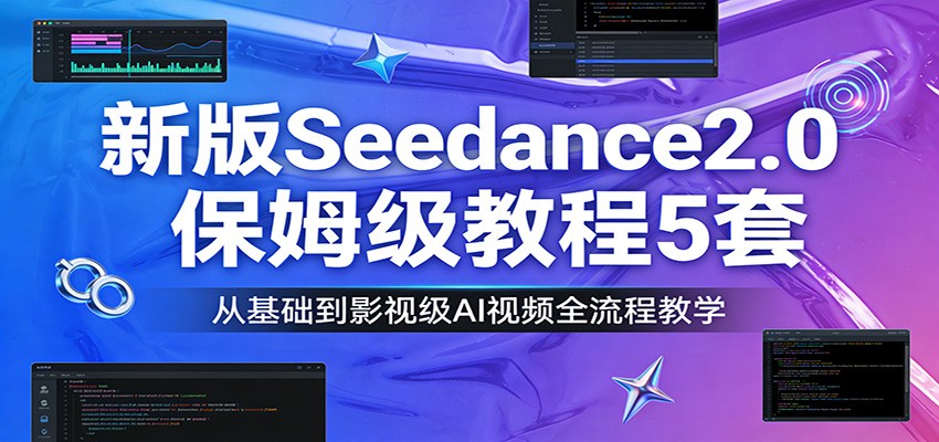 新版Seedance2.0保姆级教程5套：从基础到影视级AI视频全流程教学-送财鼠