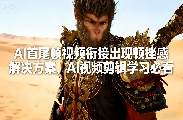 AI首尾帧视频衔接出现顿挫感解决方案，AI视频剪辑学习必看-送财鼠