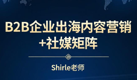 shirle老师·B2B企业出海内容营销+社媒矩阵-送财鼠