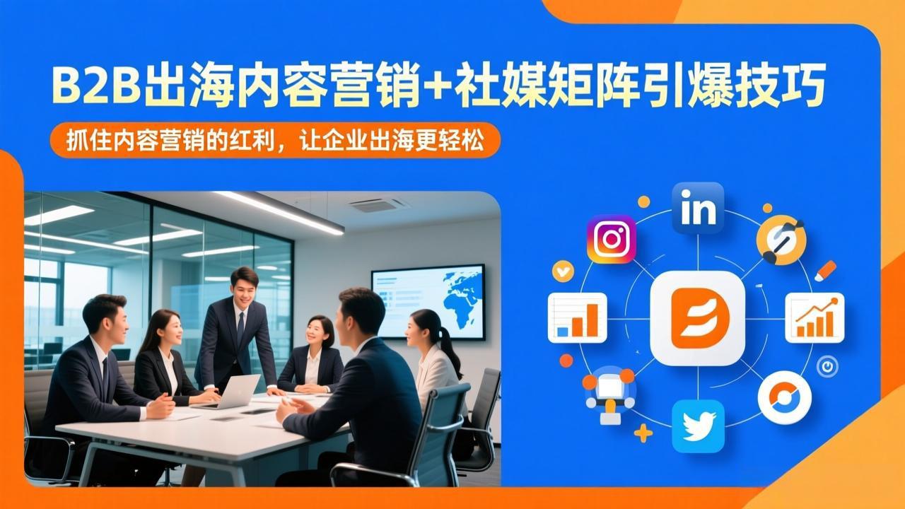 B2B出海内容营销+社媒矩阵引爆技巧：抓住内容营销的红利，让企业出海更轻松-送财鼠