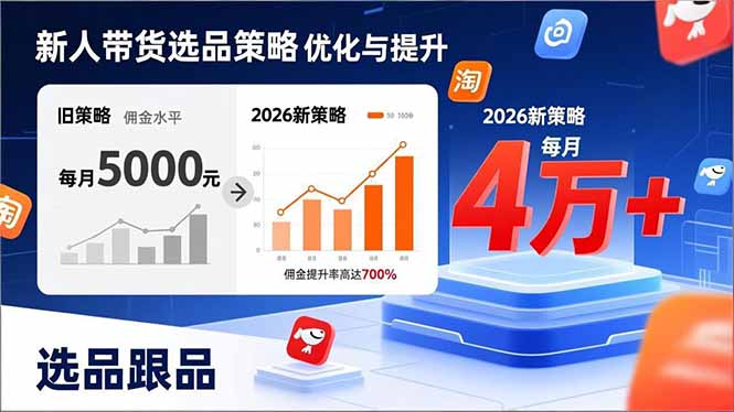 新人带货别瞎选品！这套2026全新选品跟品策略，让我的佣金从0做到每月4万+-送财鼠