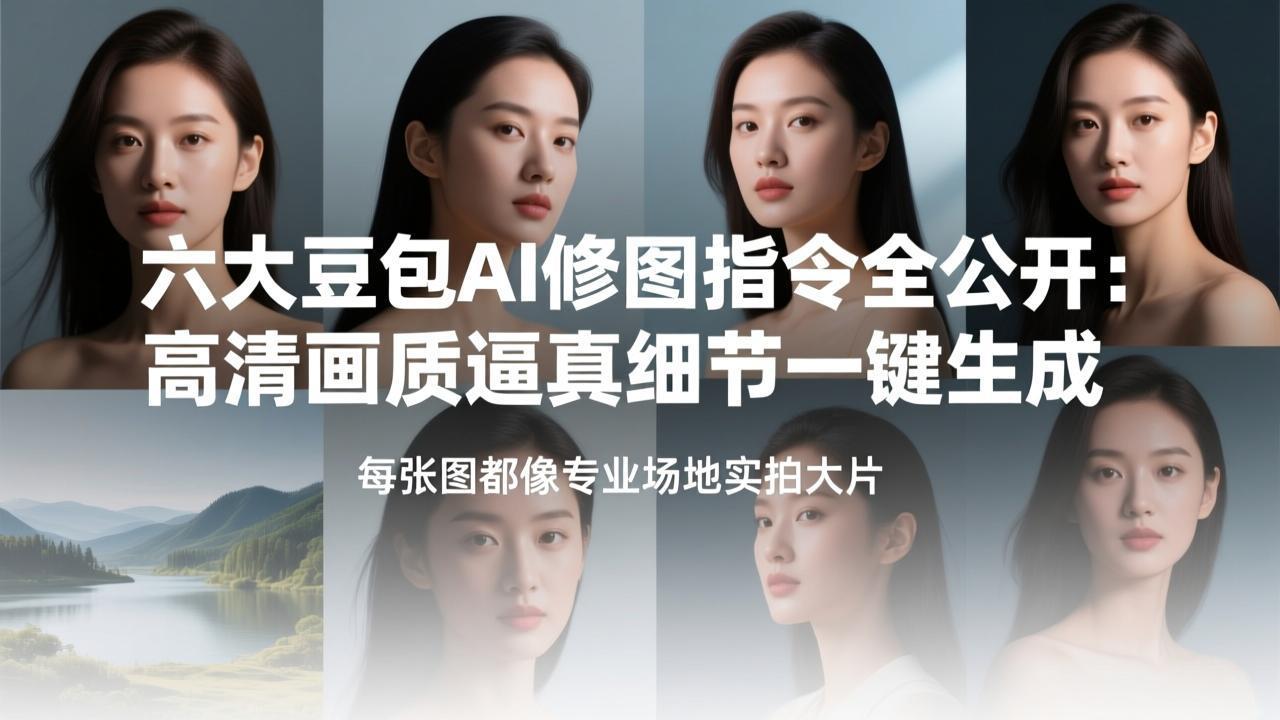 六大豆包AI修图指令全公开：高清画质逼真细节一键生成，每张图都像专业场地实拍大片-送财鼠