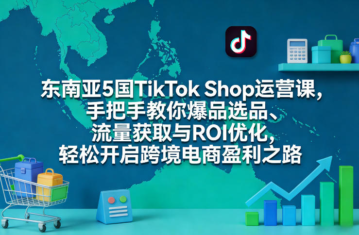 东南亚5国TikTok Shop运营课，手把手教你爆品选品、流量获取与ROI优化，轻松开启跨境电商盈利之路-送财鼠