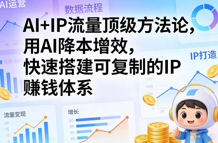 AI+IP流量顶级方法论，用AI降本增效，快速搭建可复制的IP賺钱体系-送财鼠