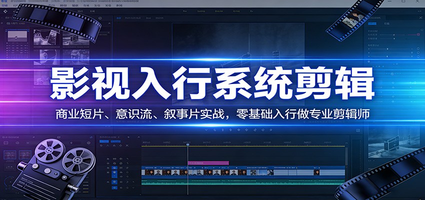 影视系统剪辑，商业短片、意识流、叙事片实战，零基础入行做专业剪辑师-送财鼠